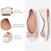 C.Paravano Flats for Women | Square Toe Shoes | Ballet Flats | Dressy Women Shoes(Bt-white)