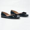 C.Paravano Flats for Women | Square Toe Shoes | Ballet Flats | Dressy Women Shoes(Dark Grey Patent)