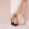 C.Paravano Flats for Women | Square Toe Shoes | Ballet Flats | Dressy Women Shoes(Dark Grey Patent)