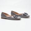 C.Paravano Flats for Women | Square Toe Shoes | Ballet Flats | Dressy Women Shoes(Grey Patent)