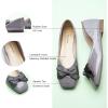 C.Paravano Flats for Women | Square Toe Shoes | Ballet Flats | Dressy Women Shoes(Grey Patent)