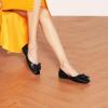 C.Paravano Flats for Women | Square Toe Shoes | Ballet Flats | Dressy Women Shoes(N-black)
