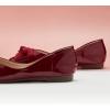 C.Paravano Flats for Women | Square Toe Shoes | Ballet Flats | Dressy Women Shoes(Red Patent)