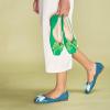 C.Paravano Flats for Women | Square Toe Shoes | Ballet Flats | Dressy Women Shoes(Turquoise Patent)