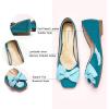 C.Paravano Flats for Women | Square Toe Shoes | Ballet Flats | Dressy Women Shoes(Turquoise Patent)