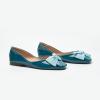 C.Paravano Flats for Women | Square Toe Shoes | Ballet Flats | Dressy Women Shoes(Turquoise Patent)