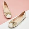 C.Paravano Flats for Women | Square Toe Shoes | Ballet Flats | Dressy Women Shoes(White New)