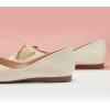 C.Paravano Flats for Women | Square Toe Shoes | Ballet Flats | Dressy Women Shoes(White New)