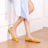 C.Paravano Flats for Women | Square Toe Shoes | Ballet Flats | Dressy Women Shoes(Yellow Patent)