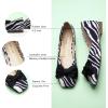 C.Paravano Flats for Women | Square Toe Shoes | Ballet Flats | Dressy Women Shoes(Zebra)