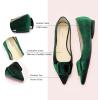 C.Paravano Velvet Flats | Women’s Pointed Toe Shoes | Dressy Flats for Women | Designer Shoes(Green-t)