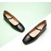 C.Paravano Women’s Mary Jane Flats Adjustable Strap & Square Toe | Memory Foam Comfort | Perfect for Office, Weddings, Travel(Black)