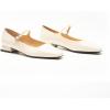 C.Paravano Women’s Mary Jane Flats Adjustable Strap & Square Toe | Memory Foam Comfort | Perfect for Office, Weddings, Travel(Ivory)