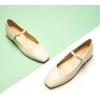 C.Paravano Women’s Mary Jane Flats Adjustable Strap & Square Toe | Memory Foam Comfort | Perfect for Office, Weddings, Travel(Ivory)