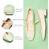 C.Paravano Women’s Mary Jane Flats Adjustable Strap & Square Toe | Memory Foam Comfort | Perfect for Office, Weddings, Travel(Ivory)