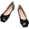 C.Paravano Flats for Women | Square Toe Shoes | Ballet Flats | Dressy Women Shoes(Black New Patent)