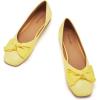 C.Paravano Flats for Women | Square Toe Shoes | Ballet Flats | Dressy Women Shoes(Bt-yellow)