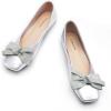 C.Paravano Flats for Women | Square Toe Shoes | Ballet Flats | Dressy Women Shoes(N-silver)