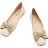 C.Paravano Flats for Women | Square Toe Shoes | Ballet Flats | Dressy Women Shoes(White New)