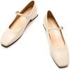 C.Paravano Women’s Mary Jane Flats Adjustable Strap & Square Toe | Memory Foam Comfort | Perfect for Office, Weddings, Travel(Ivory)