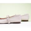 C.PARAVANO Mary Jane Shoes for Women | Womens Square Toe Flats | Leather Shoes Matte White Flats Mary Jane (Size 5,Matte White_a)