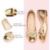 C.Paravano Ballet Flats | Flats Women | Dress Shoes for Women | Square Toe Flats | Flats Shoes Women | Black Flats(Gold)