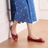 C.Paravano Ballet Flats | Flats Women | Dress Shoes for Women | Square Toe Flats | Flats Shoes Women | Black Flats(Red)