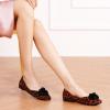 C.Paravano Ballet Flats for Women | Women’s Flats | Square Toe | Slip On Dress Shoes | Satin Flower Shoes(Leopard)