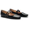 C.Paravano Mary Janes for Women | Ballet Flats | Womens Flats | Square Toe Flats for Women(Black)