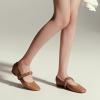C.Paravano Mary Janes for Women | Ballet Flats | Womens Flats | Square Toe Flats for Women(Camel_a)