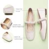 C.Paravano Mary Janes for Women | Ballet Flats | Womens Flats | Square Toe Flats for Women(Matte White_a)