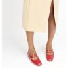 C.Paravano Mary Janes for Women | Ballet Flats | Womens Flats | Square Toe Flats for Women(Red)