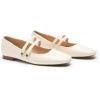 C.Paravano Mary Janes for Women | Ballet Flats | Womens Flats | Square Toe Flats for Women(White)