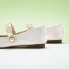 C.Paravano Mary Janes for Women | Ballet Flats | Womens Flats | Square Toe Flats for Women(White_a)