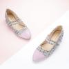C.Paravano Women’s Round Toe Ballet Flats with Strap | Comfortable Mary Janes Tweed Flats | Dressy Casual Flats for Work, Office, Party, or Everyday Wear | Women’s Slip-On Shoes(Purple_g)