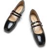 C.Paravano Mary Janes for Women | Ballet Flats | Womens Flats | Square Toe Flats for Women(Black)