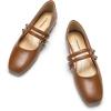 C.Paravano Mary Janes for Women | Ballet Flats | Womens Flats | Square Toe Flats for Women(Brown)