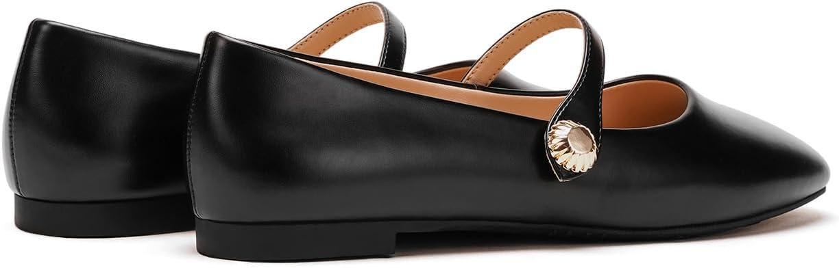 image:imageCParavano Womens Mary Jane Shoes Square Toe Ballet Flats Ballerina Flats Designer Shoes for WomenBlackbt