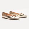 C.Paravano Ballet Flats | Slip-on Shoes Women | Bowknot Round Toe Shoes | Womens Flats(Gold-b6)