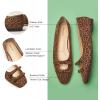 C.Paravano Ballet Flats | Slip-on Shoes Women | Bowknot Round Toe Shoes | Womens Flats(Leopard-b6)