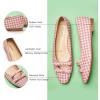 C.Paravano Ballet Flats | Slip-on Shoes Women | Bowknot Round Toe Shoes | Womens Flats(Pink Tartan Bling-b6)