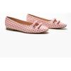 C.Paravano Ballet Flats | Slip-on Shoes Women | Bowknot Round Toe Shoes | Womens Flats(Pink Tartan Bling-b6)