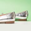C.Paravano Ballet Flats | Slip-on Shoes Women | Bowknot Round Toe Shoes | Womens Flats(Silver-b6)