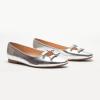 C.Paravano Ballet Flats | Slip-on Shoes Women | Bowknot Round Toe Shoes | Womens Flats(Silver-b6)