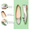 C.Paravano Ballet Flats | Slip-on Shoes Women | Bowknot Round Toe Shoes | Womens Flats(Silver-b6)