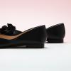 C.Paravano Ballet Flats for Women | Women’s Flats | Square Toe | Slip On Dress Shoes | Satin Flower Shoes(Size 8.5,Black)