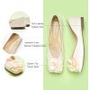 C.Paravano Ballet Flats for Women | Women’s Floral Flat Shoes | Comfortable Square Toe Flats | Slip On White Dress Shoes for Work & Daily Wear(Size 8.5,Off White-T)