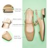 C.Paravano Slingback Flats | Slingback Sandals for Women | Sandals Flats | Adjustable Ankle Strap Shoes(Beige)