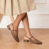 C.Paravano Slingback Flats | Slingback Sandals for Women | Sandals Flats | Adjustable Ankle Strap Shoes(Leopard-a)