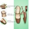 C.Paravano Slingback Flats | Slingback Sandals for Women | Sandals Flats | Adjustable Ankle Strap Shoes(New Brown)